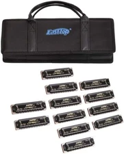 Easttop Diatonic Blues Harmonica Set 12 10Holes Diatonic Harp Mouth Organ Set