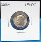 1955 ROOSEVELT SILVER DIME - GEM     W4