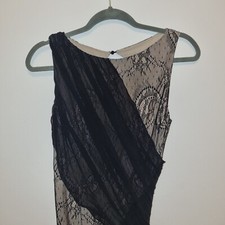 ALICE + OLIVIA Black Silk Satin Draped Georgette Sash Sheath Dress - Size 10