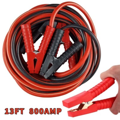 HEAVY DUTY 2 GAUGE 800 AMP 13 FT BATTERY BOOSTER CABLE EMERGENCY POWER JUMPER