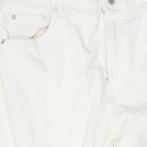 Pull&Bear Mens White Cotton Straight Jeans Size W36 L25 in Regular Zip - 第 9/10 張圖片