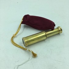 Nautical 4" Solid Brass Compact Retractable Functional Telescope w/ Cloth Bag