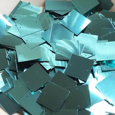 25mm Square Sequins Teal Turquoise Metallic Loose Paillettes
