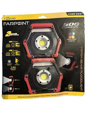 2-pack **FLOODLIGHTS 500 lumens** handheld / kickstand by Farpoint~Work lights