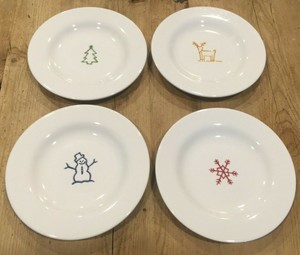 4 Pottery Barn Keepsake Reindeer Plates 8 1 4 Christmas Tree