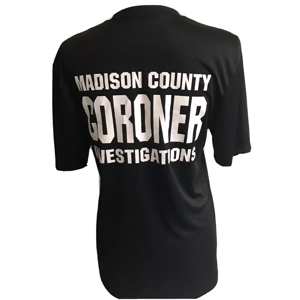 Camiseta para mujer Madison County Coroners Investigation talla pequeña Foto 3 de 4