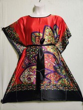 Women Clothing Ponchow Top Blouse Tunic Mini Dress W/Belt Free Size 54" around