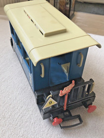 Playmobil 4100 Passenger Car / Blue Railway Wagon with Sticker ✔️ Excellent👍