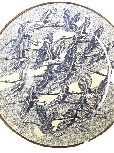 Vintage Japanese Hand Painted Imari Arita Blue & White Plate 6 1/4