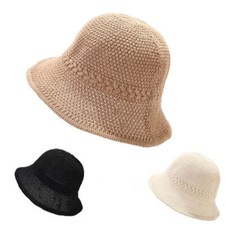 Straw Crochet Bucket Hat Summer Wide Brim Packable Lightweight Woven Beach