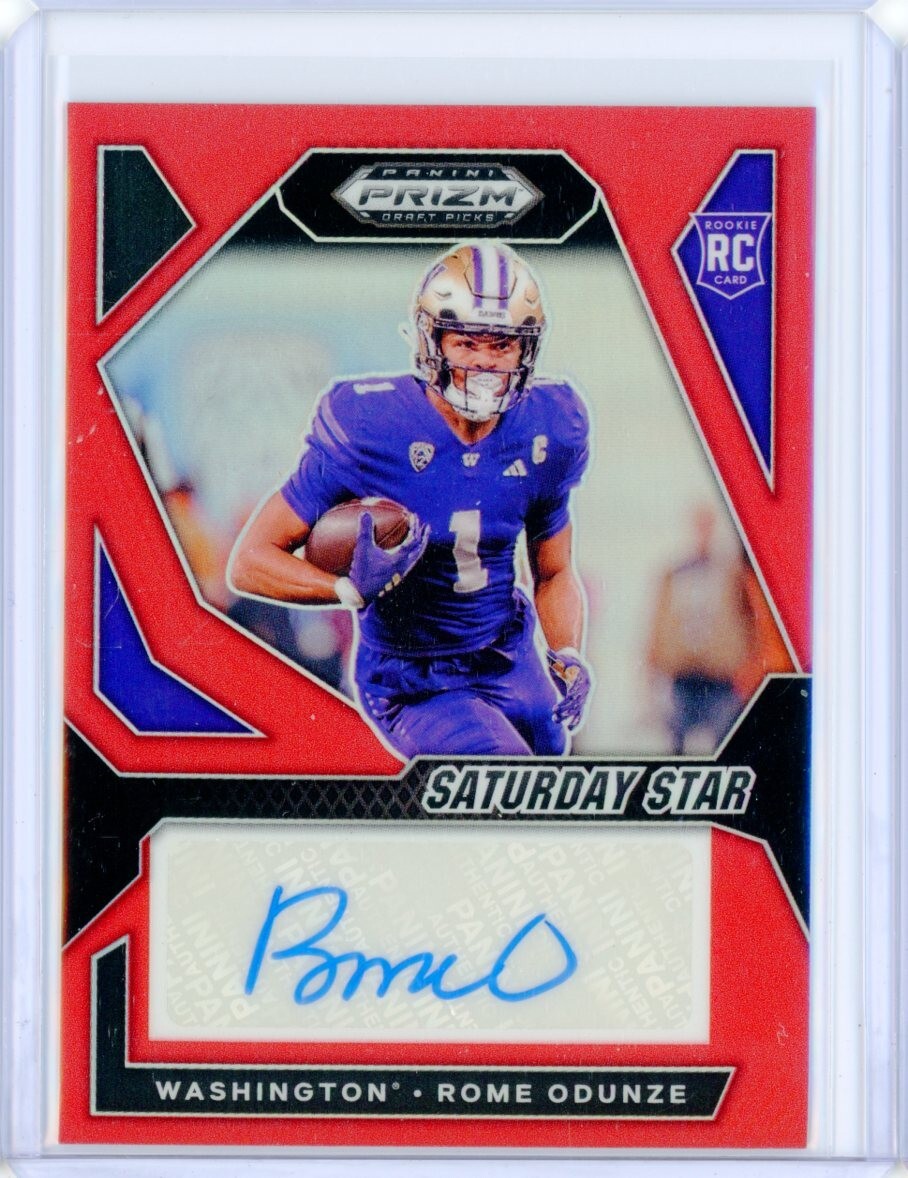 2024 Panini Prizm Draft ROME ODUNZE Bears Red AUTO Autograph RC