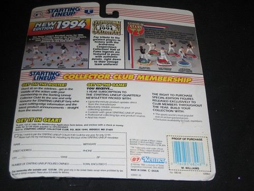 MATT WILLIAMS STAR 1994 STARTING LINEUP COLLECTIBLE ACTION FIGURE NEVER OPENED - Picture 2 of 2