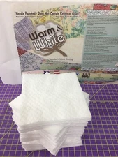 PreCut Squares WARM & WHITE Cotton Batting-Bowl Cozy-Rag Quilts-Potholders-Die