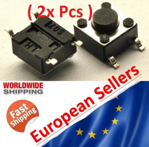 2x Micro Switch Tact Tactile Push DIP Button SMT Surface Mount Momentary 4P - V1 - Photo 1/5
