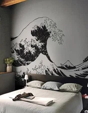 Japanese The Great Wave Off Kanagawa by Hokusai Wall Decal Sticker.  #363