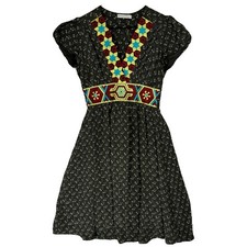 Corey Lynn Calter Embroidered Silk Fit Flare Dress Size 0 Boho Anthropologie