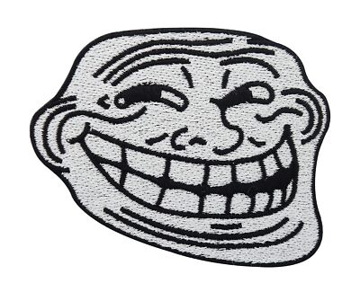 Trollface Meme Patch | Lustiger Aufbügler für Kleidung | DIY Witziger Flicken