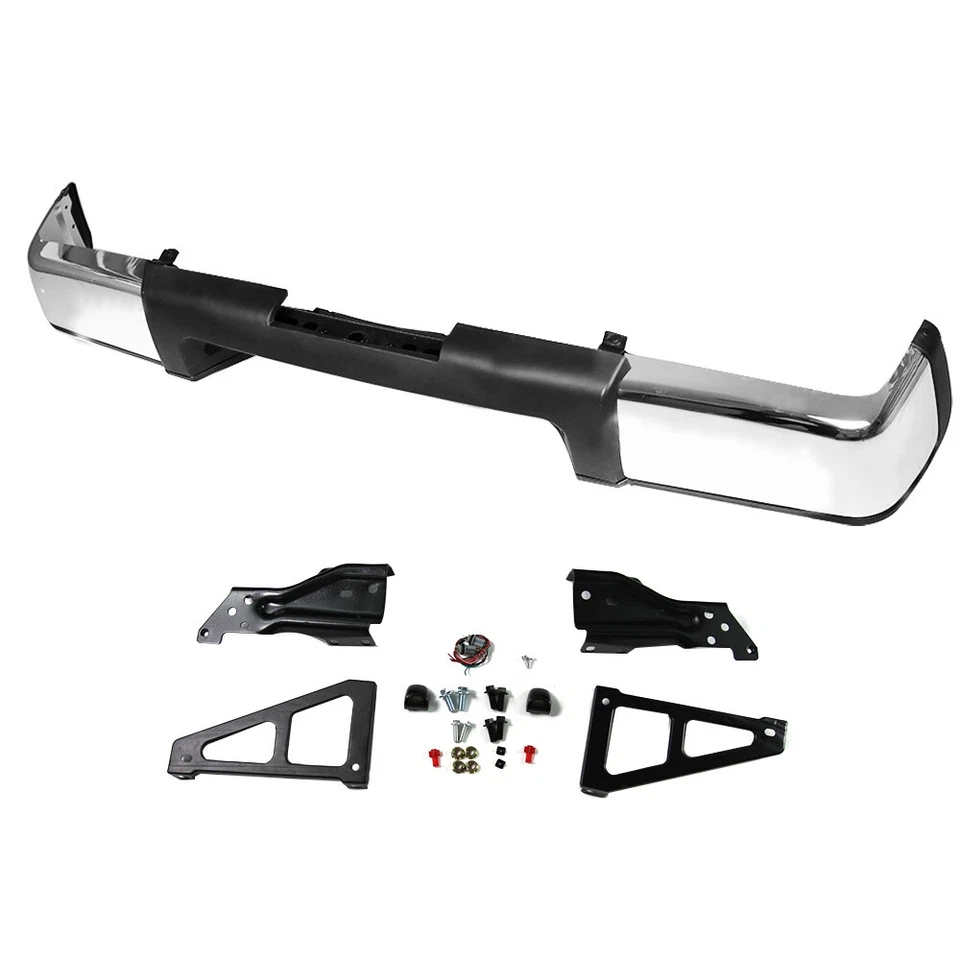 Conjunto de parachoques trasero cromado apto para Chevy Silverado y GMC Sierra 1500 2007-2013 Foto 4 de 4