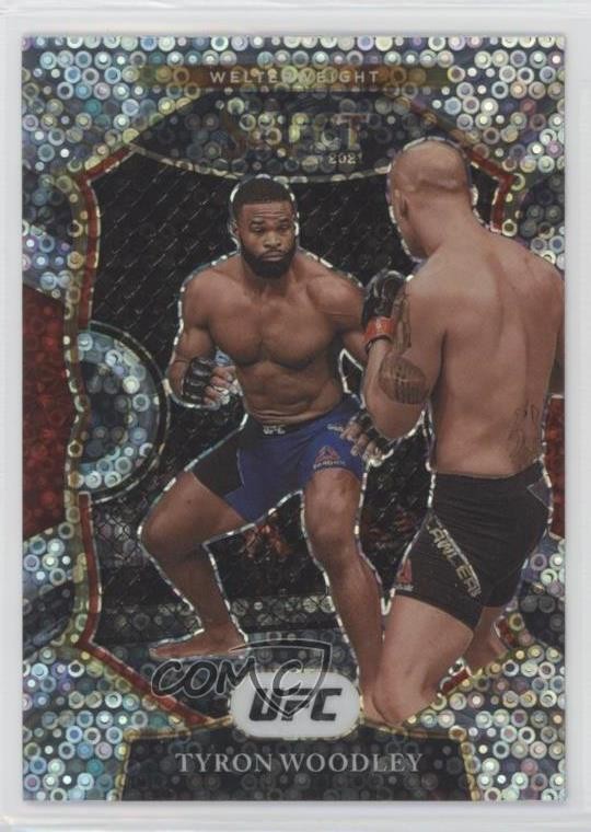2021 Panini Select UFC Concourse Disco Prizm Tyron Woodley #3 0b0g