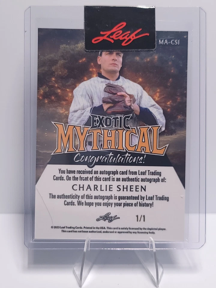2023 Leaf Exotic Charlie Sheen Mythical Auto Redemption Mojo Dracula #1/1 - Image 2 of 2