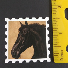 Beautiful Wild Horses Stamp Style Sticker AI 