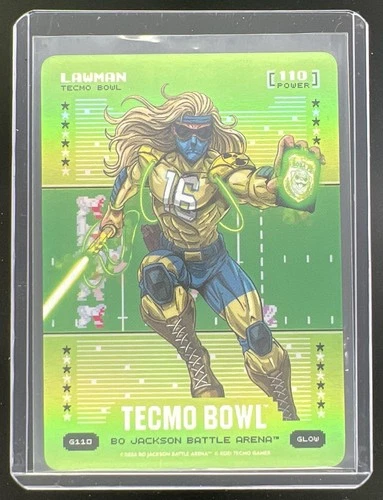 2026 Bo Jackson Battle Arena Tecmo Bowl Lawman Green Battlefoil #G110 SP Glow