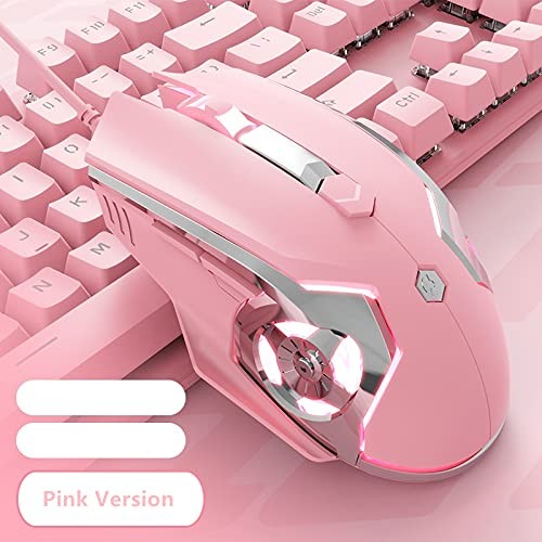 AJ120 Pink Wired Gaming Mouse Ergonomic LED Backlit USB Gamer Mice ...