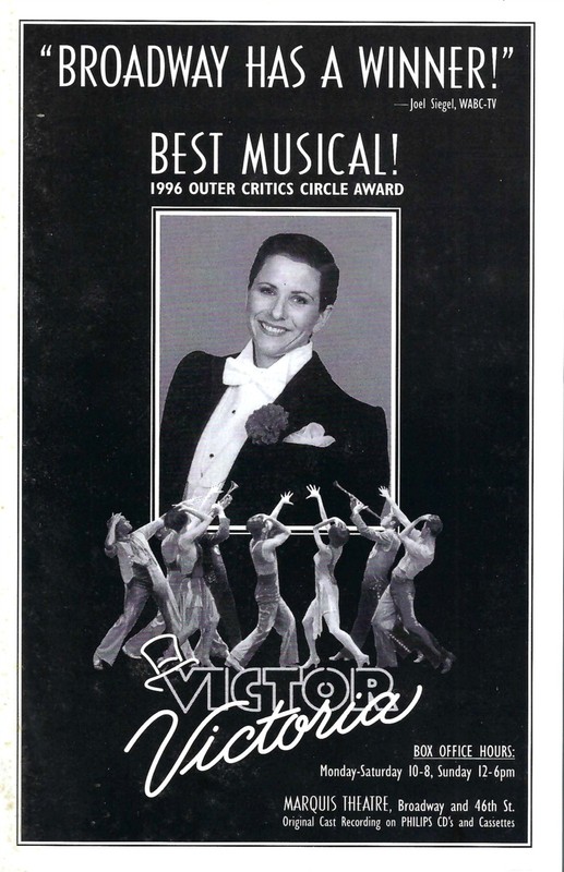 Victor / Victoria Herald Flyer Ad, Julie Andrews, Anne Runolfsson, OBC, NYC 1996