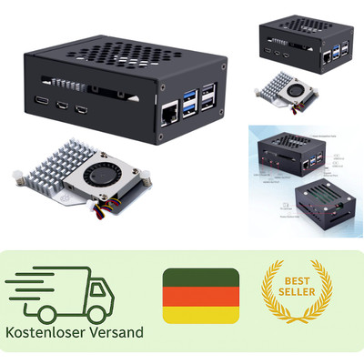 GeeekPi Raspberry Pi 5 Gehäuse mit Official Active Cooler, Support PCIe M.2