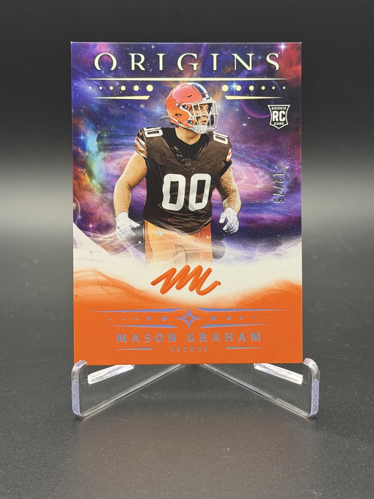 Mason Graham 2025 Panini Origins Orange Rookie Auto /75 #RA-MGR Cleveland Browns