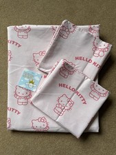 Sanrio HELLO KITTY Double Duvet Cover & 2 Pillow Slips Pink ~Reversible *Damaged
