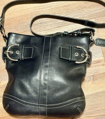 Coach Soho Black Leather Buckle Shoulder Bag Crossbody 1452 Y2K Perfect