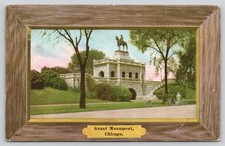 Grant Monument Bronze Equestrian Statue Chicago Illinois Postcard