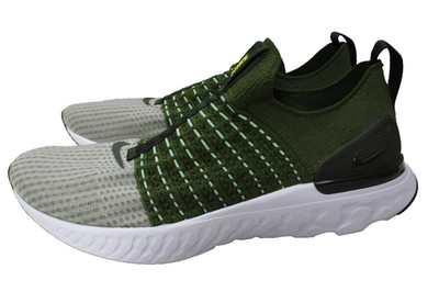 Nike React Phantom Run Flyknit 2 Mens Sz 9 Running Shoes Green DX2311-300
