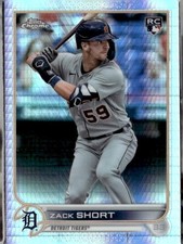 2022 Topps Chrome Zack Short Rookie Card #86 Prism Refractor Detroit Tigers RC. rookie card picture