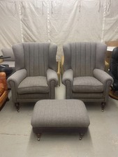 Tetrad Harris Tweed Dunmore Chairs and Footstool