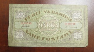 Estonia 25 Marka 1922__P#54__VF __rare Baltic note