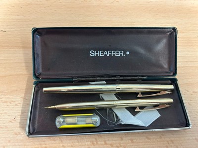 Sheaffer Vintage Gold Plated Pen Set (Füllfederhalter mit 14k Feder 585 & Bleistift)