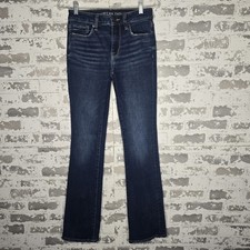 American Eagle Jeans Womens 2 Regular Skinny Kick Bootcut Dark Blue Wash Denim