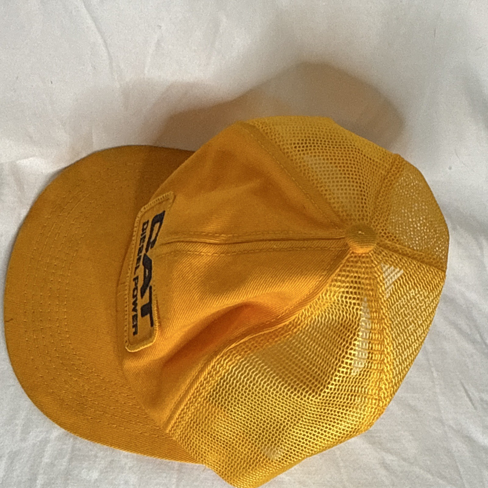 VTG CAT Diesel Power Logo Yellow Mesh Back Trucker Sn… - Gem