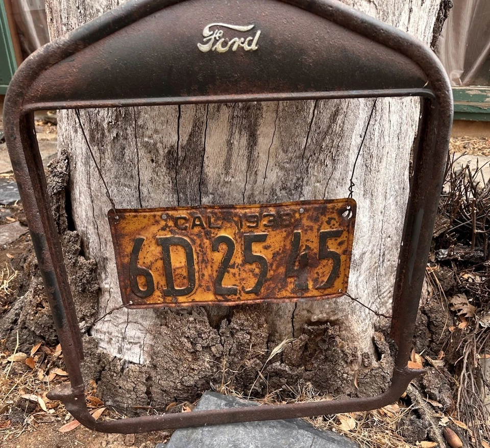 Radiador Ford Modelo T Modelo A Rejilla Antigua Cubierta Hombre Cueva Placa 1938 Foto 4 de 4