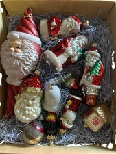 VTG Lot Of 10 Glass Christmas Ornaments Assorted