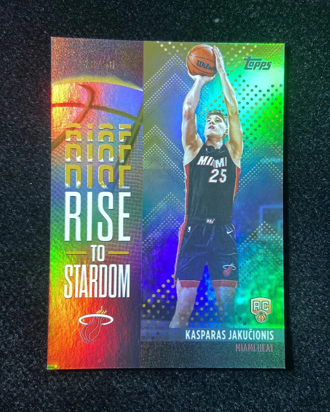 2025-26 Topps Rise to Stardom Gold Kasparas Jakucionis RC Rookie 48/50 HD