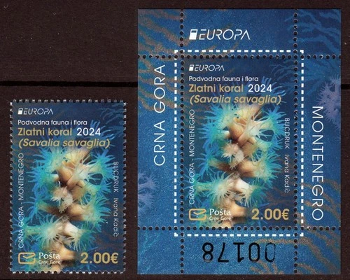 MONTENEGRO 2024 Europa CEPT. Underwater Fauna & Flora - 1v + S/S MNH