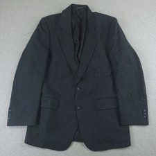Vintage Burberrys Blazer Mens 40L Blue Glen Plaid Sport Coat 2 Button 90s USA