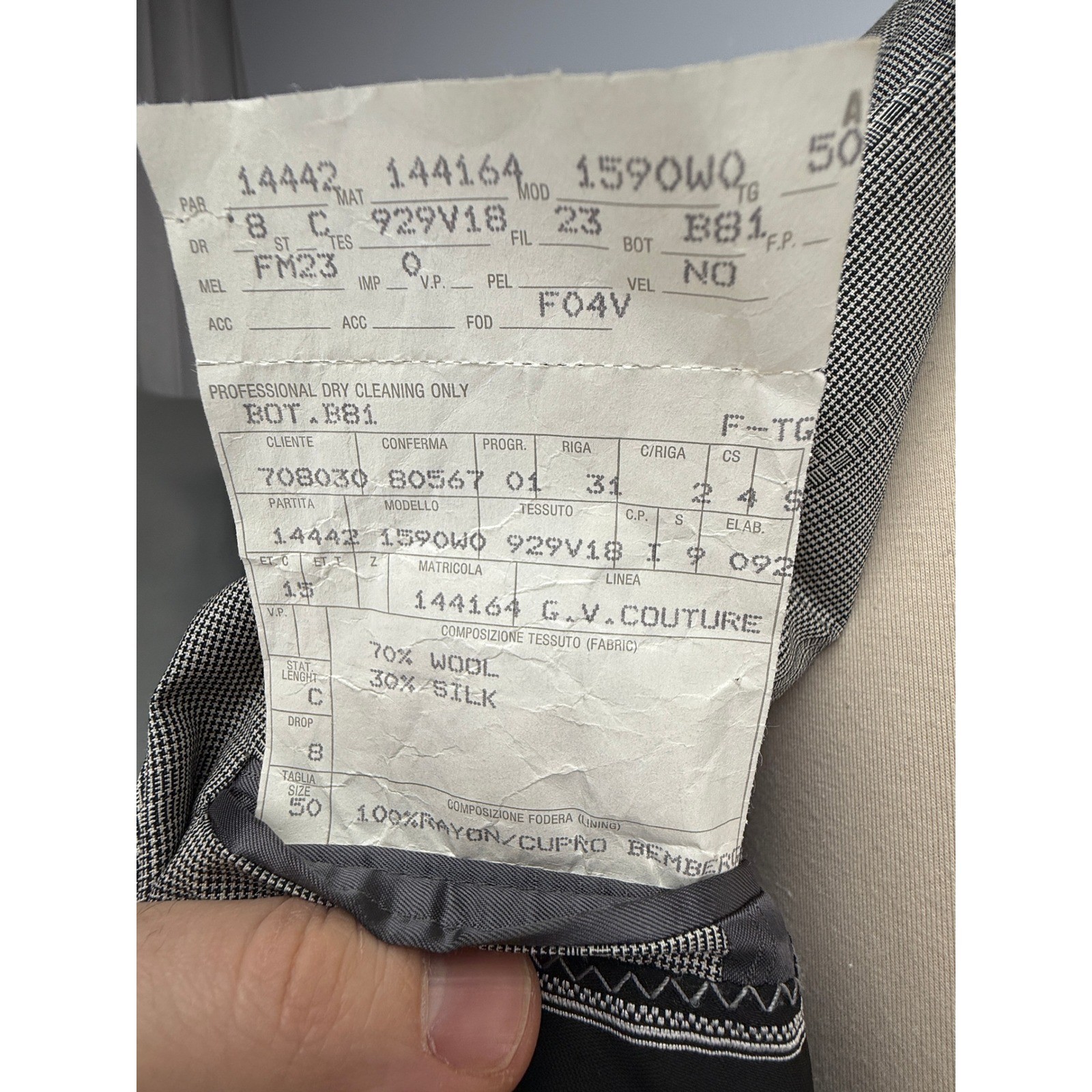 GIANNI VERSACE Couture VTG Wool–Silk Prince of Wales Blazer IT 50 Approx. US 40R thumbnail 7