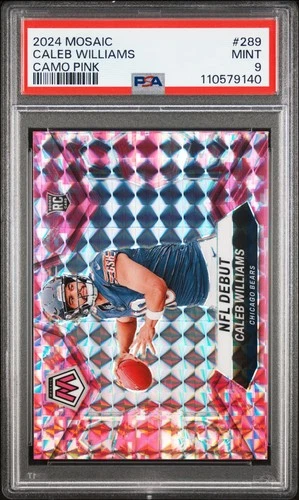 2024 PANINI MOSAIC CAMO PINK #289 CALEB WILLIAMS PSA 9