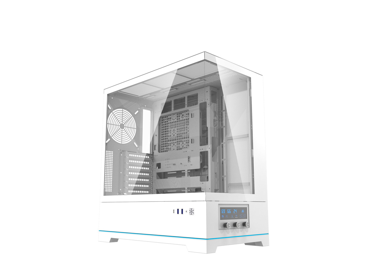 Корпус darkFlash DY451 из белой стали закаленного стекла ATX White корпус SPCC толщиной 08 мм 32390₽