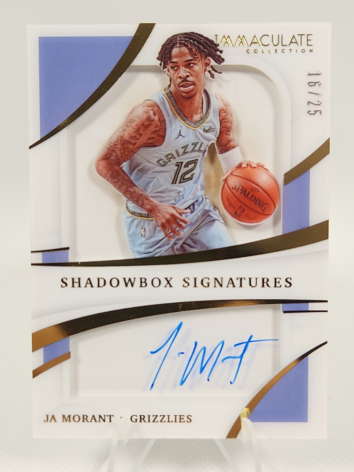 2020-21 Panini Immaculate Shadowbox Signatures Ja Morant #SHS-JAM Auto /25 
