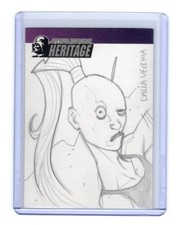 Star Wars Heritage 2005 Topps Artist Sketch Card Dalla Vecchia 1/1 Aurra Sing